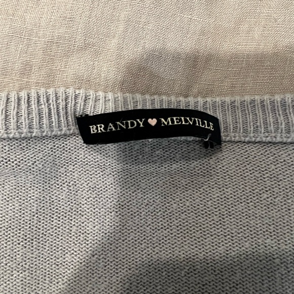 Brandy Melville Light Blue V Neck Sweater - Picture 2 of 3